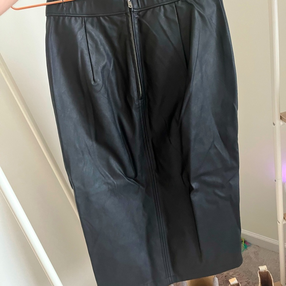 A&F leather midi skirt